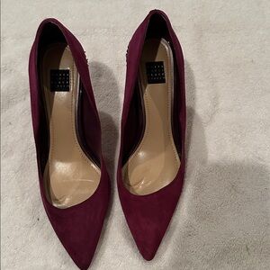 White House Black Market Burgundy Suede Heels